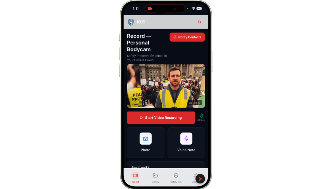 Bodycam Web App- subscribe at https://bodycam.keepussafe.org